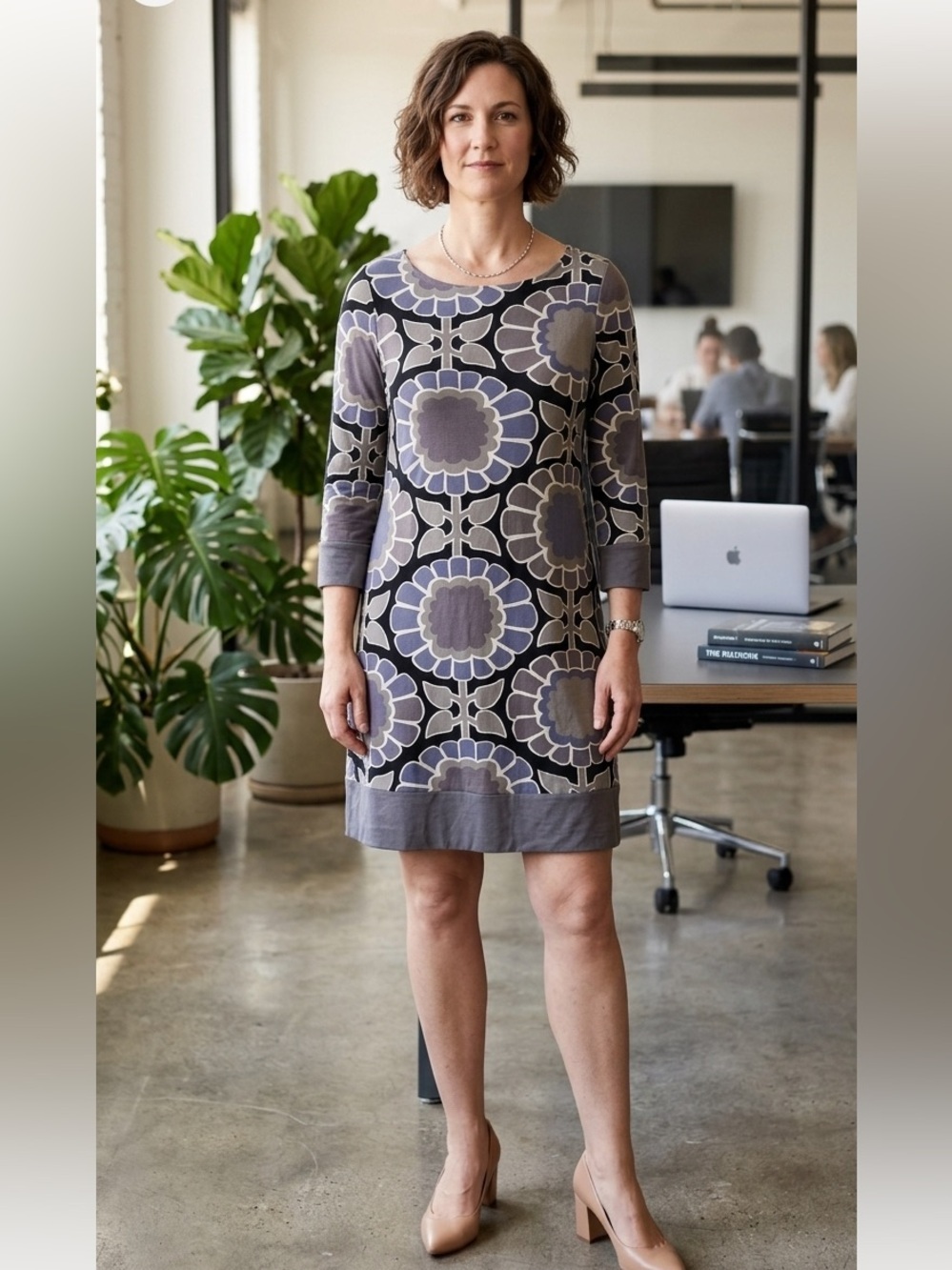 Boden Shift/Tunic Jersey Stretch Floral Dress 10